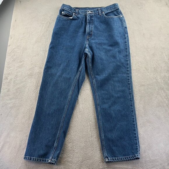 Lands End Womens Jeans Size 14 Blue Denim Straight Leg Casual High Rise Classic - Picture 13 of 14